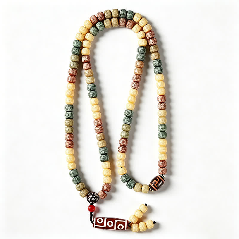 Buddha Stones 菩提樹の種 手織り 平和 ヴィンテージ 108ビーズマーラー数珠 - image 8