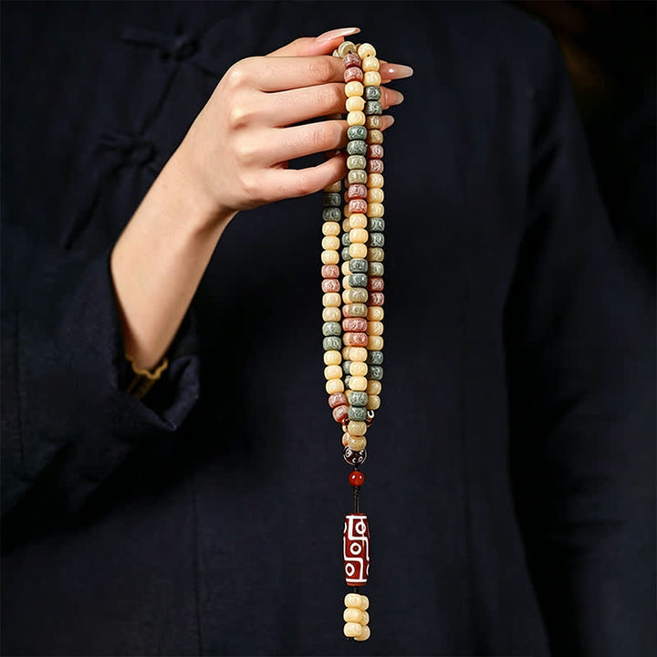 Buddha Stones 菩提樹の種 手織り 平和 ヴィンテージ 108ビーズマーラー数珠 - image 10
