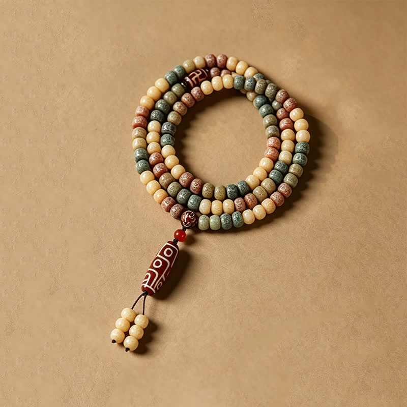 Buddha Stones 菩提樹の種 手織り 平和 ヴィンテージ 108ビーズマーラー数珠 - image 2