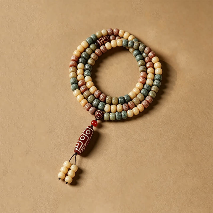 Buddha Stones 菩提樹の種 手織り 平和 ヴィンテージ 108ビーズマーラー数珠 - image 2