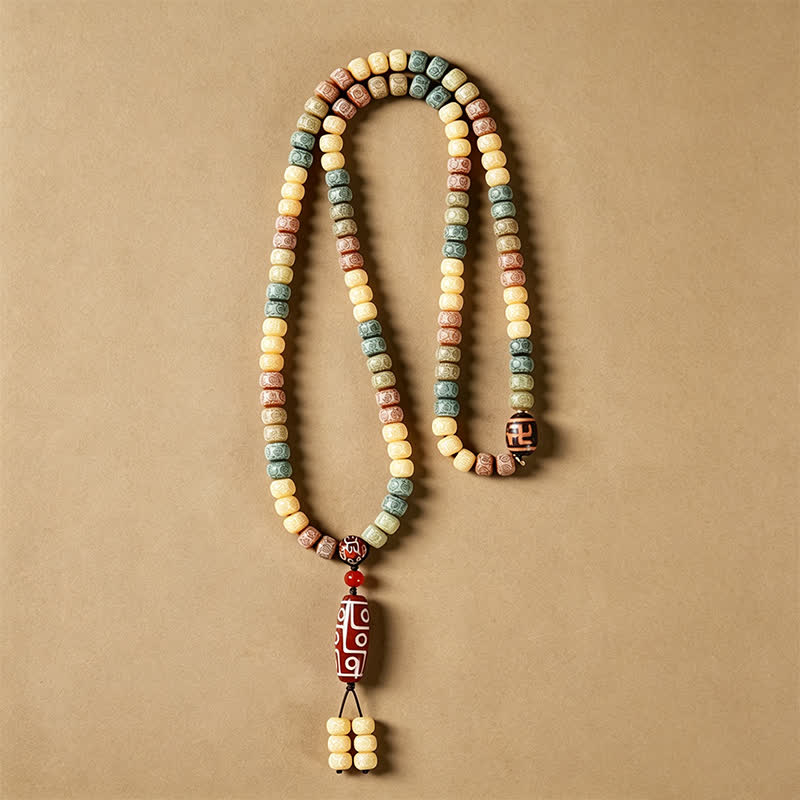 Buddha Stones 菩提樹の種 手織り 平和 ヴィンテージ 108ビーズマーラー数珠 - image 7