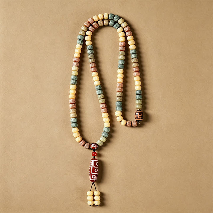 Buddha Stones 菩提樹の種 手織り 平和 ヴィンテージ 108ビーズマーラー数珠 - image 7