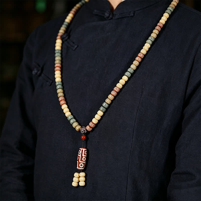 Buddha Stones 菩提樹の種 手織り 平和 ヴィンテージ 108ビーズマーラー数珠 - image 11