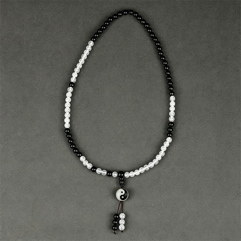 Buddha Stones 黒曜石八卦護符手作りビーズブレスレット - image 2