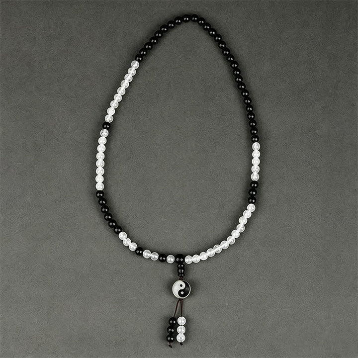 Buddha Stones 黒曜石八卦護符手作りビーズブレスレット - image 2