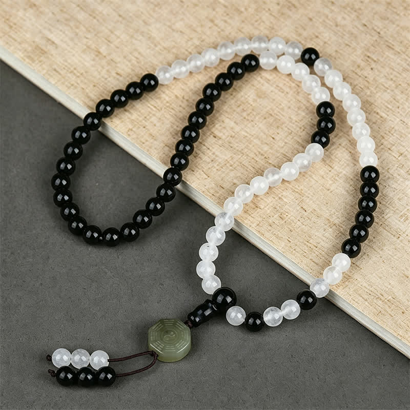 Buddha Stones 黒曜石八卦護符手作りビーズブレスレット - 八卦（バランス♥調和） - image 0