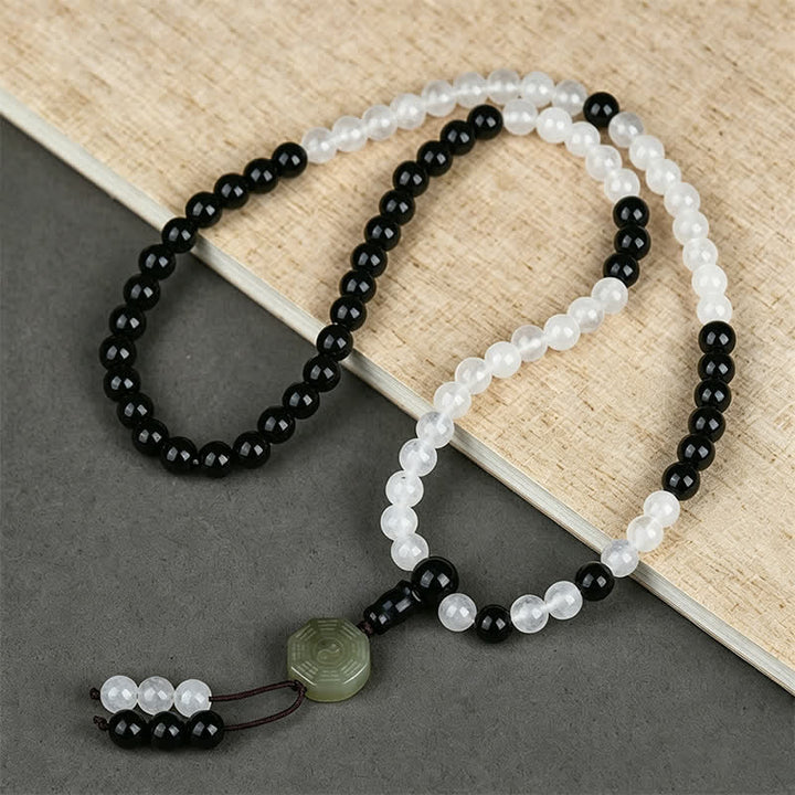 Buddha Stones 黒曜石八卦護符手作りビーズブレスレット - 八卦（バランス♥調和） - image 0