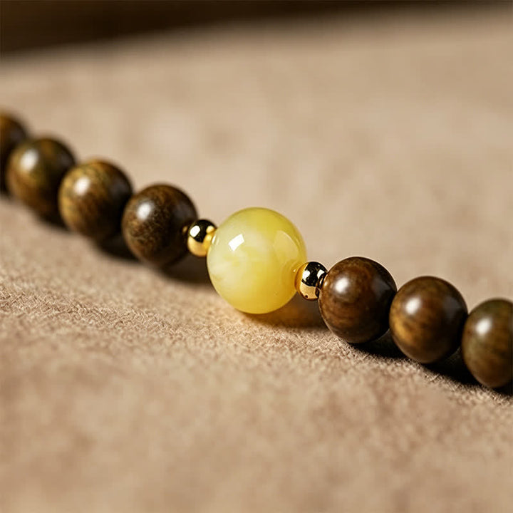 Buddha Stones グリーンサンダルウッドの静寂な手織り猫チャーム レトロエスニックマーラー数珠 - image 14