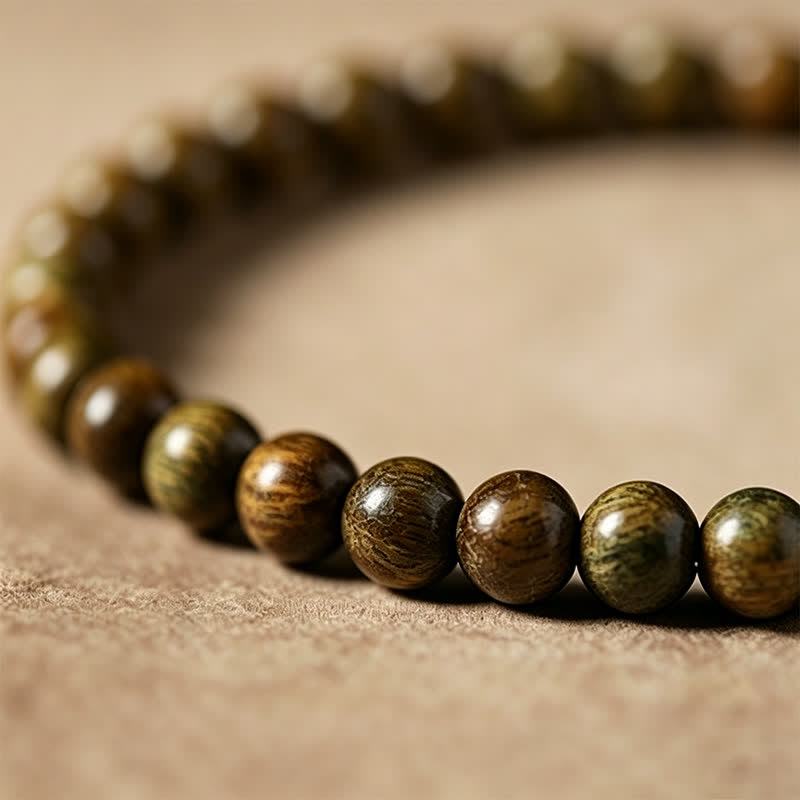 Buddha Stones グリーンサンダルウッドの静寂な手織り猫チャーム レトロエスニックマーラー数珠 - image 12