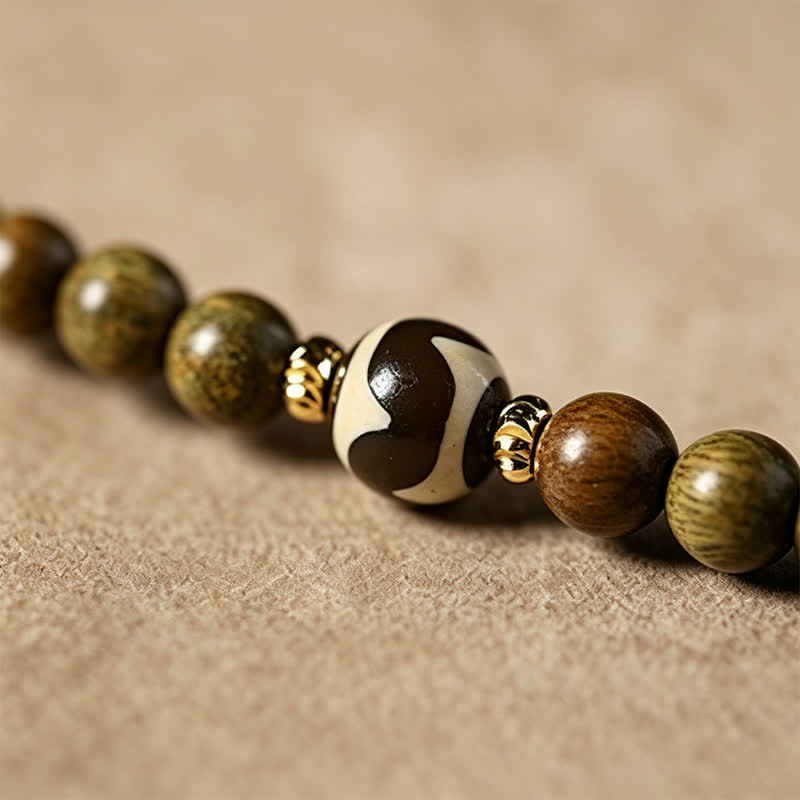 Buddha Stones グリーンサンダルウッドの静寂な手織り猫チャーム レトロエスニックマーラー数珠 - image 13