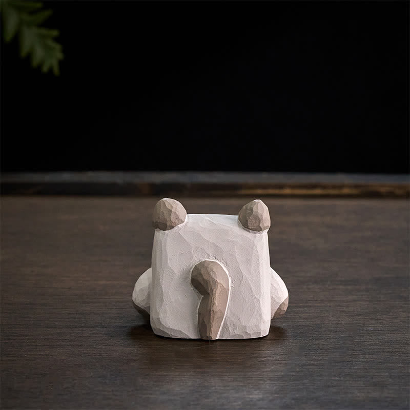 Buddha Stones シナノキ材のかわいい動物の手彫りデスク装飾 - image 7