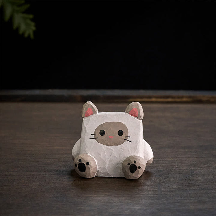 Buddha Stones シナノキ材のかわいい動物の手彫りデスク装飾 - image 4