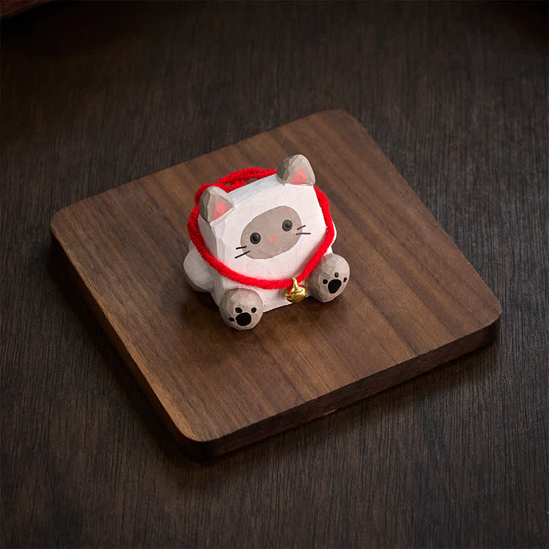 Buddha Stones シナノキ材のかわいい動物の手彫りデスク装飾 - image 2
