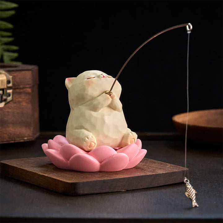 Buddha Stones 樹脂製蓮の花 新しい始まり かわいい動物の釣りデスク装飾 - image 1