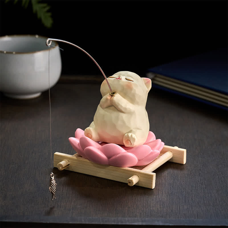 Buddha Stones 樹脂製蓮の花 新しい始まり かわいい動物の釣りデスク装飾 - image 3