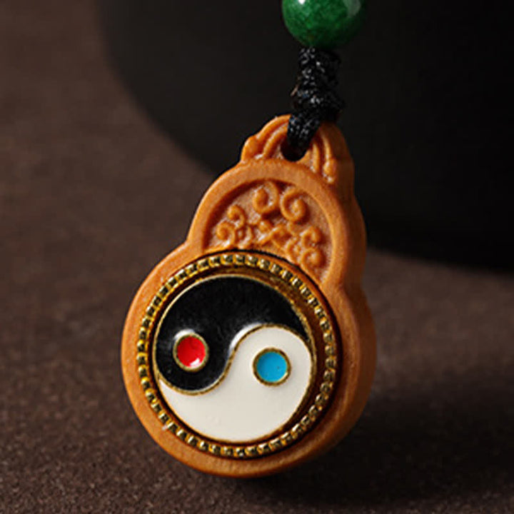 Buddha Stones 緑白檀八卦陰陽護符ひょうたん携帯電話吊り下げ装飾 - image 10