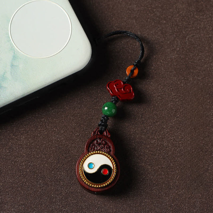 Buddha Stones 緑白檀八卦陰陽護符ひょうたん携帯電話吊り下げ装飾 - ローズウッド（温かさ♥思いやり） - image 17