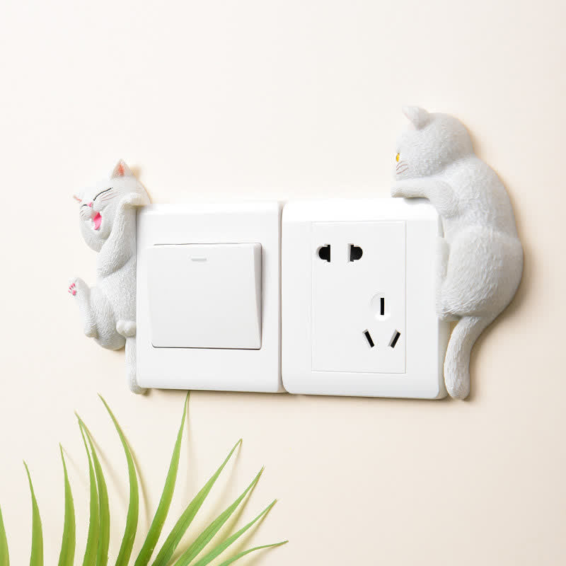 Buddha Stones 塗装済み樹脂製猫型スイッチカバー かわいい動物の装飾 - image 14