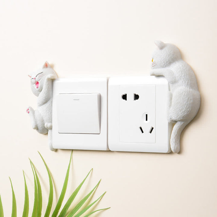 Buddha Stones 塗装済み樹脂製猫型スイッチカバー かわいい動物の装飾 - image 14