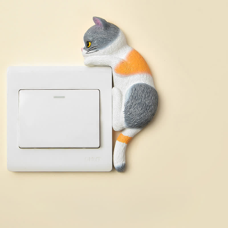 Buddha Stones 塗装済み樹脂製猫型スイッチカバー かわいい動物の装飾 - 三毛猫 - 右 - image 26