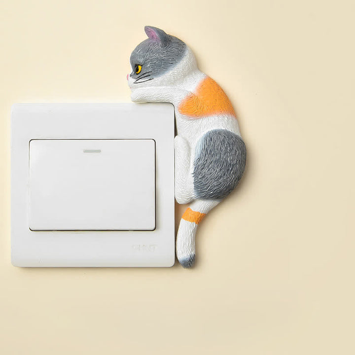Buddha Stones 塗装済み樹脂製猫型スイッチカバー かわいい動物の装飾 - 三毛猫 - 右 - image 26