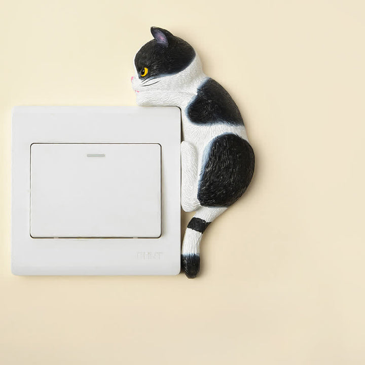 Buddha Stones 塗装済み樹脂製猫型スイッチカバー かわいい動物の装飾 - 牛猫 - 右 - image 24