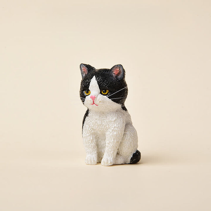 Buddha Stones 塗装済み樹脂製、憂鬱そうな子猫の家族、ミニ猫、かわいい動物の装飾 - タキシード猫 - image 13