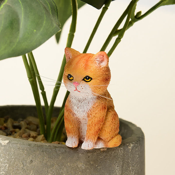 Buddha Stones 塗装済み樹脂製、憂鬱そうな子猫の家族、ミニ猫、かわいい動物の装飾 - image 12