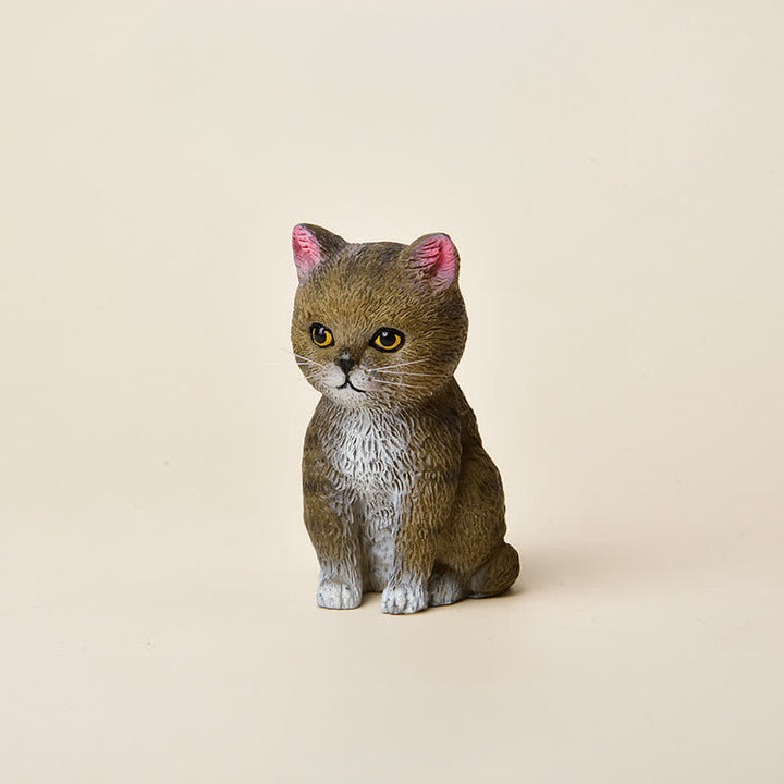 Buddha Stones 塗装済み樹脂製、憂鬱そうな子猫の家族、ミニ猫、かわいい動物の装飾 - タビー - image 18