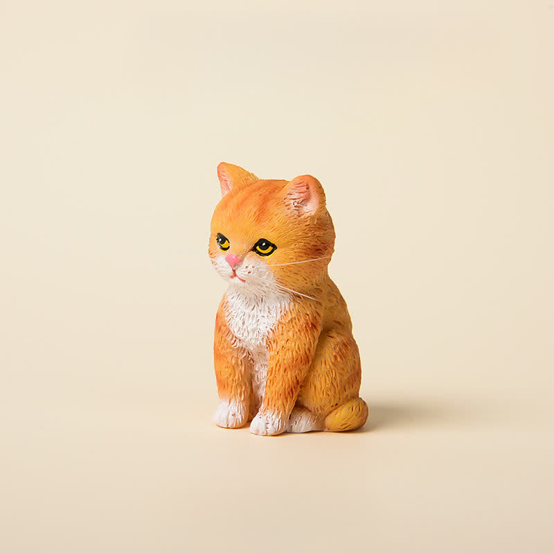 Buddha Stones 塗装済み樹脂製、憂鬱そうな子猫の家族、ミニ猫、かわいい動物の装飾 - オレンジタビー - image 11