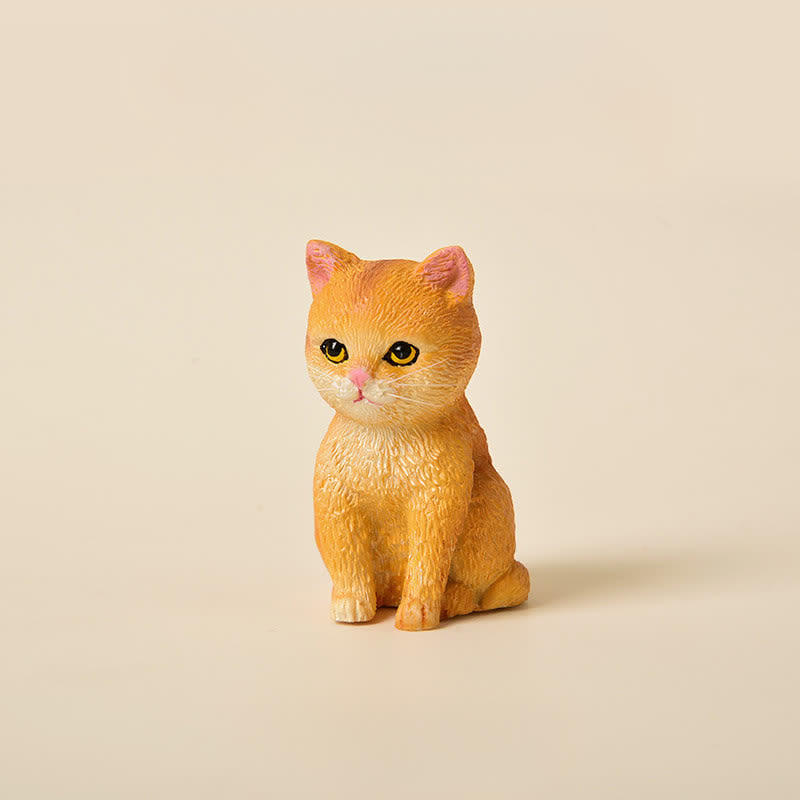 Buddha Stones 塗装済み樹脂製、憂鬱そうな子猫の家族、ミニ猫、かわいい動物の装飾 - 黄金色の陰影 - image 17