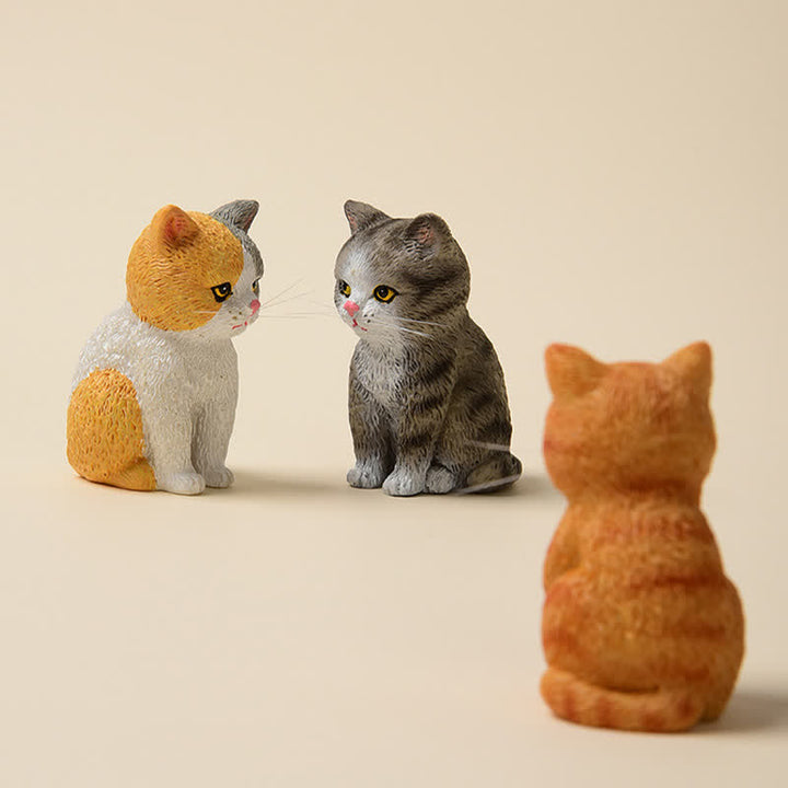 Buddha Stones 塗装済み樹脂製、憂鬱そうな子猫の家族、ミニ猫、かわいい動物の装飾 - image 2