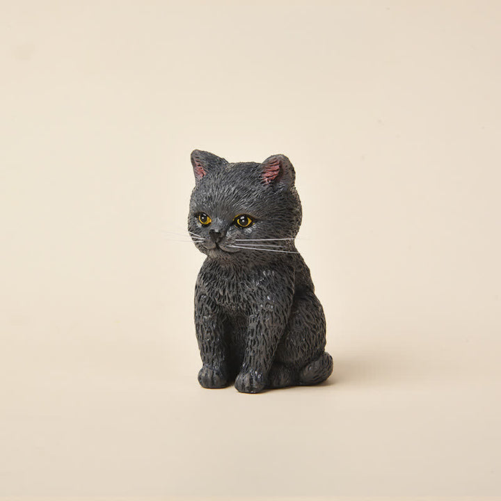 Buddha Stones 塗装済み樹脂製、憂鬱そうな子猫の家族、ミニ猫、かわいい動物の装飾 - ブルーキャット - image 14