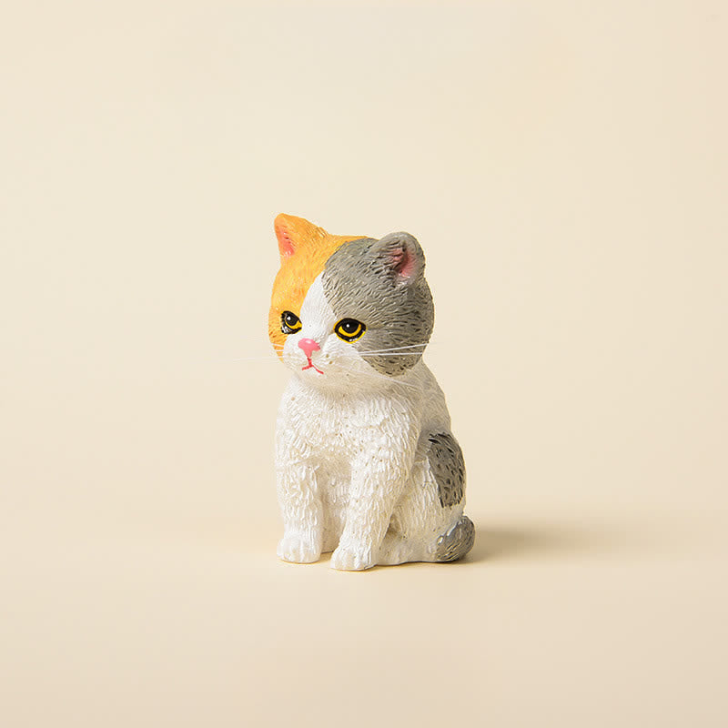 Buddha Stones 塗装済み樹脂製、憂鬱そうな子猫の家族、ミニ猫、かわいい動物の装飾 - キャリコ - image 9