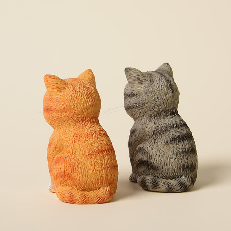 Buddha Stones 塗装済み樹脂製、憂鬱そうな子猫の家族、ミニ猫、かわいい動物の装飾 - image 5