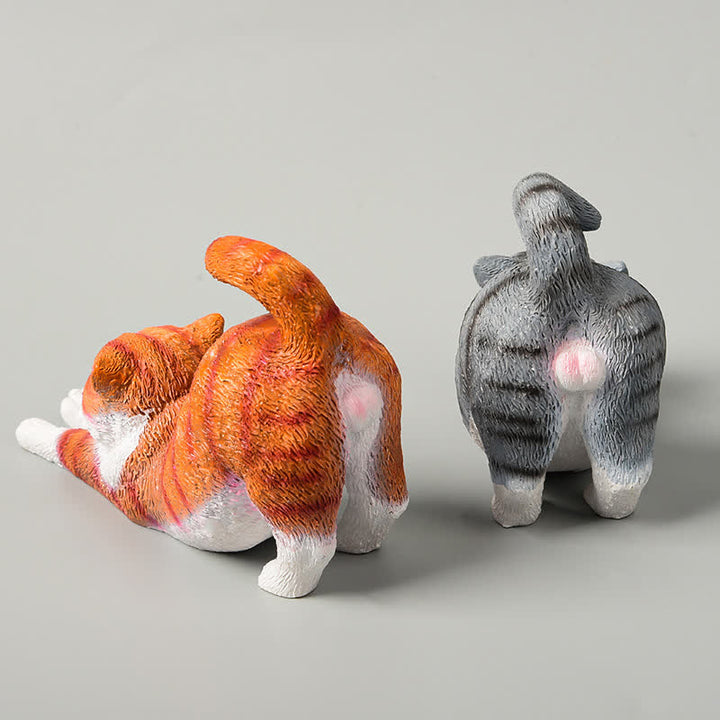 Buddha Stones 手描き樹脂製怠け者の子猫の動物装飾 - image 5