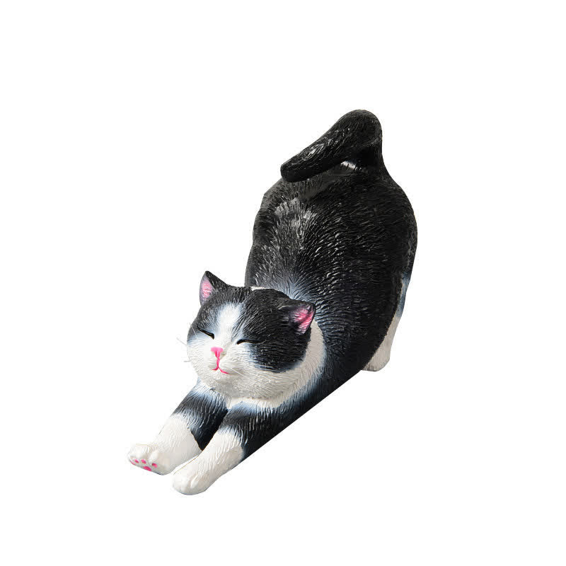 Buddha Stones 手描き樹脂製怠け者の子猫の動物装飾 - image 12