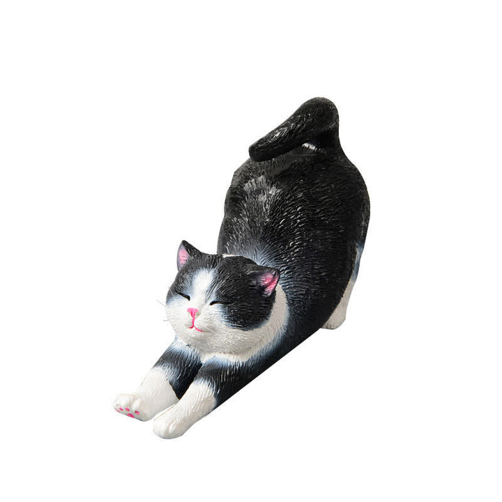 Buddha Stones 手描き樹脂製怠け者の子猫の動物装飾 - image 12