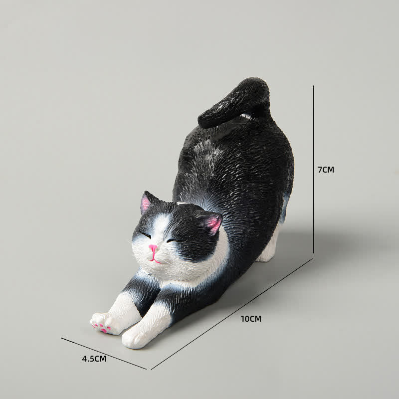 Buddha Stones 手描き樹脂製怠け者の子猫の動物装飾 - 牛猫 - image 11