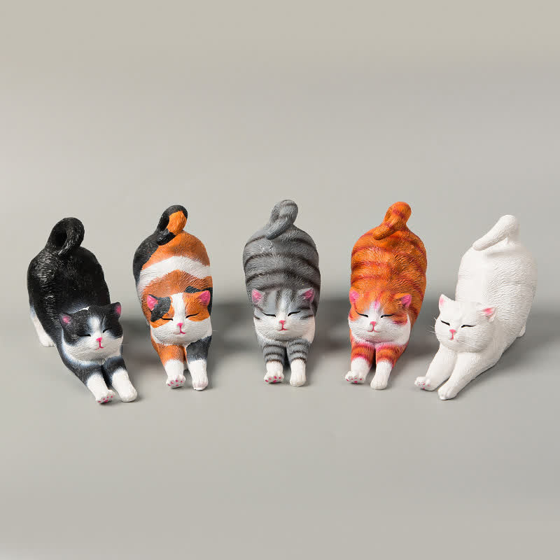 Buddha Stones 手描き樹脂製怠け者の子猫の動物装飾 - image 18