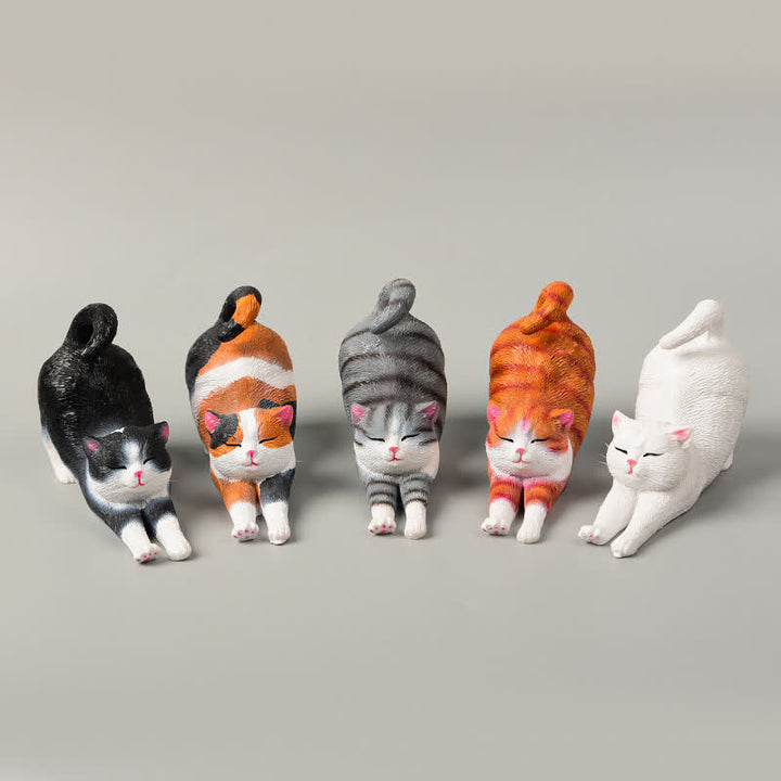 Buddha Stones 手描き樹脂製怠け者の子猫の動物装飾 - image 18