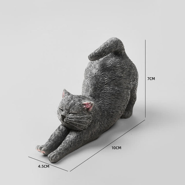 Buddha Stones 手描き樹脂製怠け者の子猫の動物装飾 - ブルーキャット - image 15