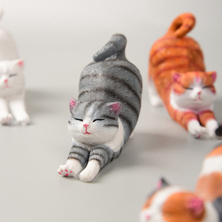 Buddha Stones 手描き樹脂製怠け者の子猫の動物装飾 - image 2