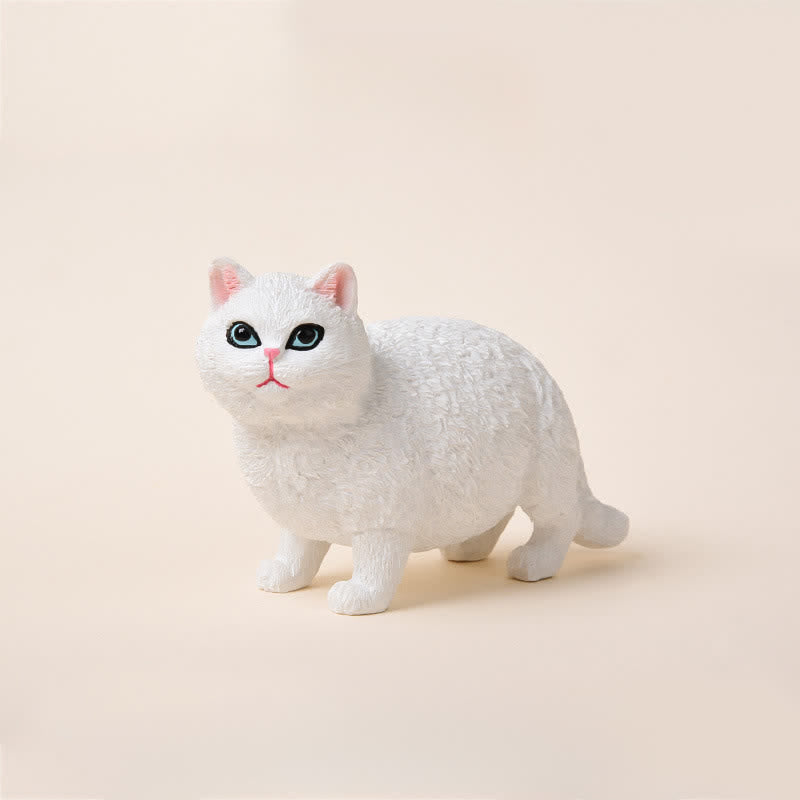 Buddha Stones 塗装済み樹脂製ぽっちゃり猫のかわいい動物装飾 - 白 - image 14