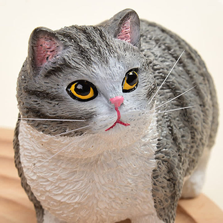 Buddha Stones 塗装済み樹脂製ぽっちゃり猫のかわいい動物装飾 - image 17