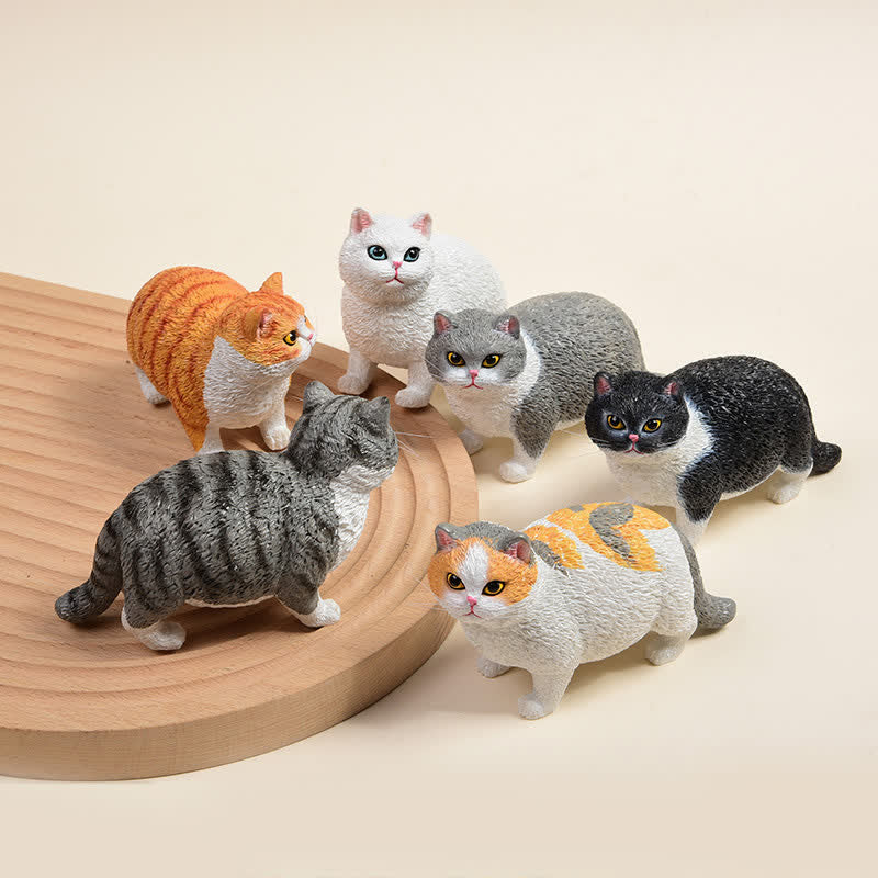 Buddha Stones 塗装済み樹脂製ぽっちゃり猫のかわいい動物装飾 - image 0