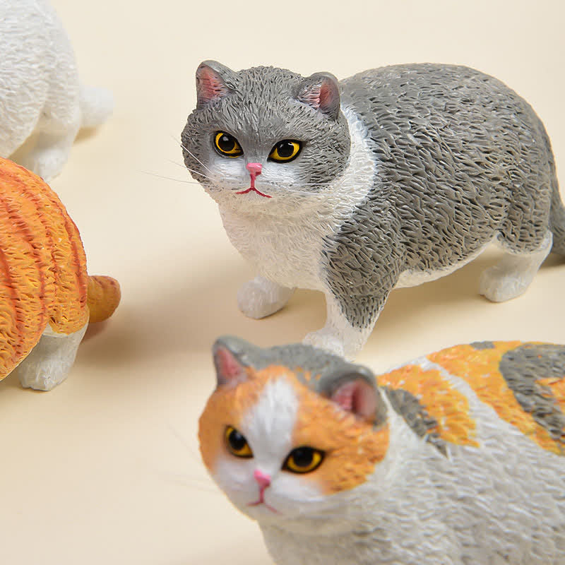 Buddha Stones 塗装済み樹脂製ぽっちゃり猫のかわいい動物装飾 - image 2