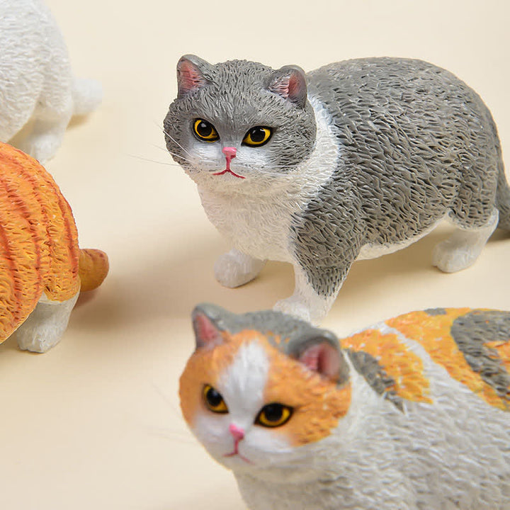 Buddha Stones 塗装済み樹脂製ぽっちゃり猫のかわいい動物装飾 - image 2