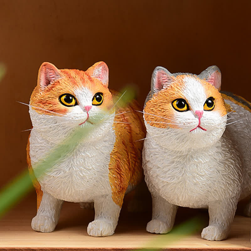 Buddha Stones 塗装済み樹脂製ぽっちゃり猫のかわいい動物装飾 - image 4