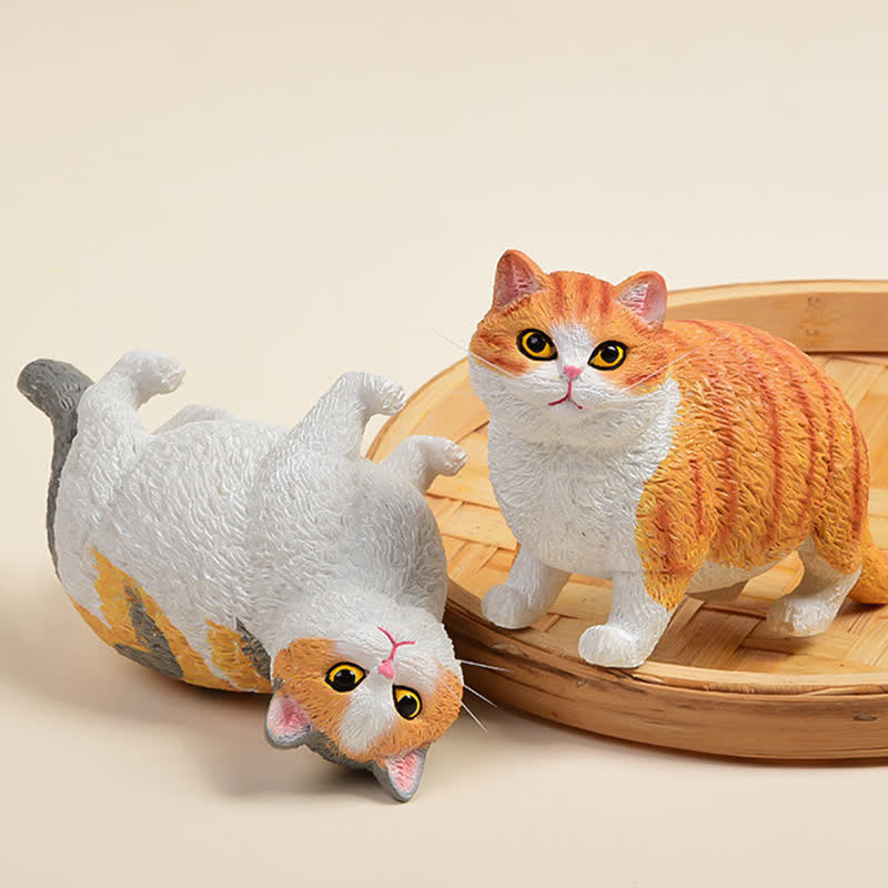 Buddha Stones 塗装済み樹脂製ぽっちゃり猫のかわいい動物装飾 - image 3